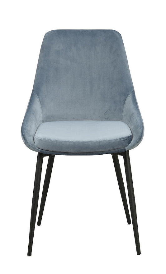 Rowico | Sierra stol blå sammet/svarta metall ben Default Title