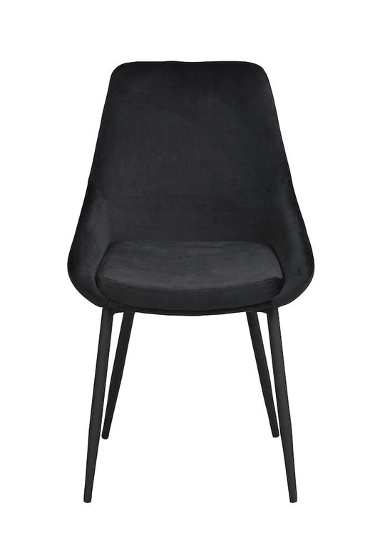 Rowico | Sierra stol svart sammet/svarta metall ben Default Title