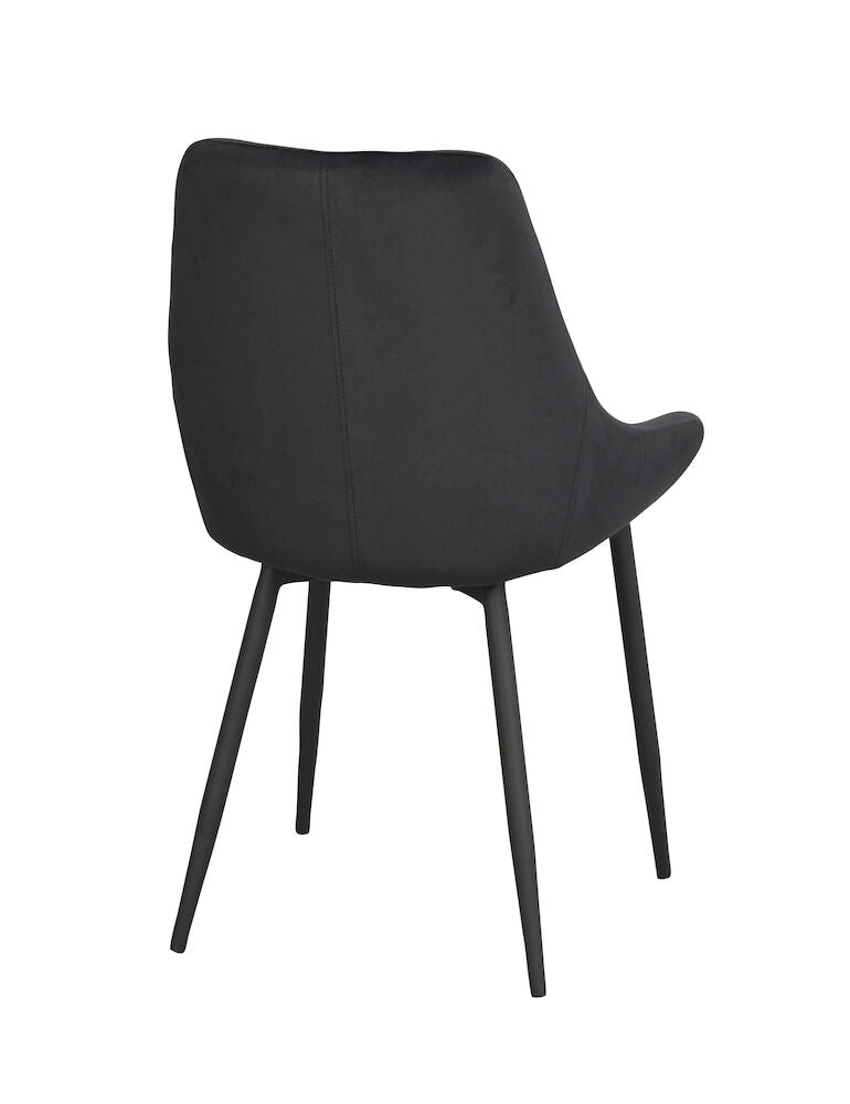 Rowico | Sierra stol svart sammet/svarta metall ben Default Title
