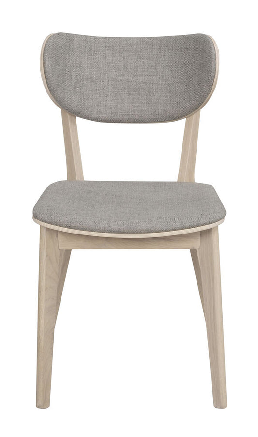 Rowico | Kato stol vitpigmenterad ek/ljusgrått tyg Default Title