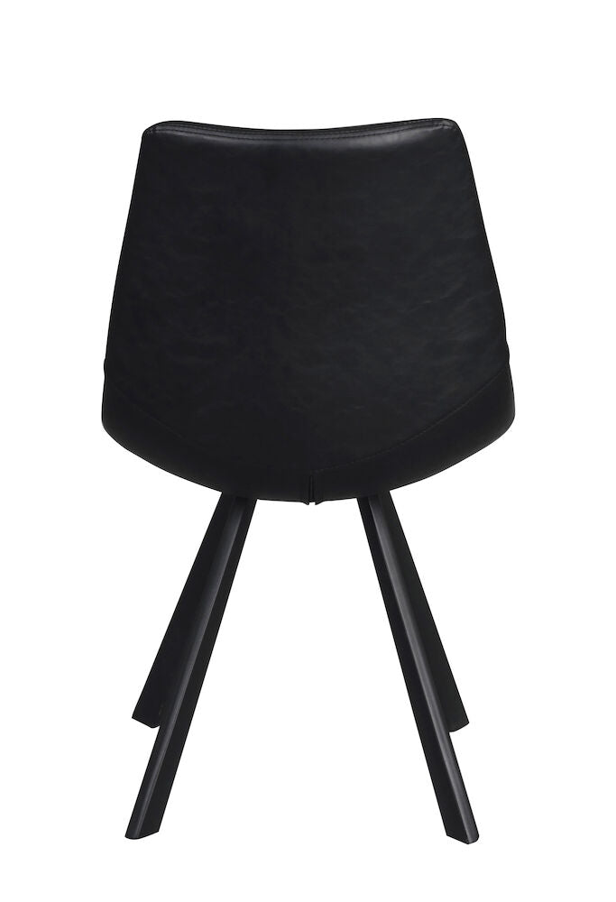 Rowico | Auburn stol svart konstläder/svarta metall ben Default Title