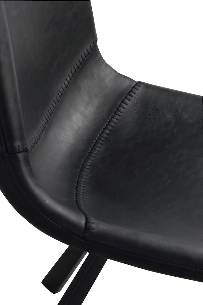 Rowico | Auburn stol svart konstläder/svarta metall ben Default Title