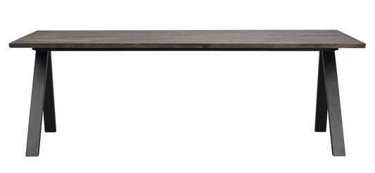 Rowico | Carradale matbord 220 brun ek/V-ben svart metall Default Title
