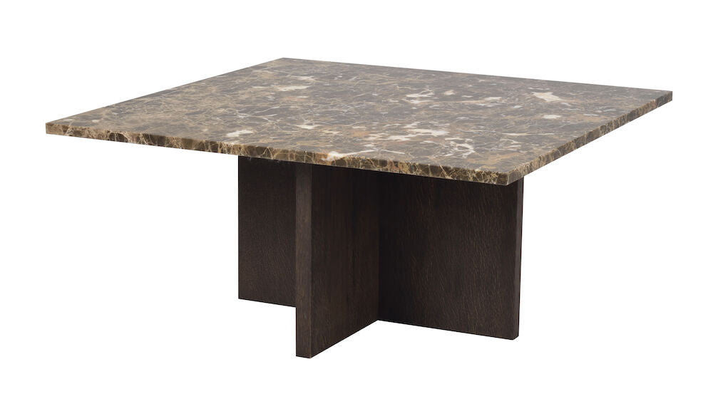 Rowico | Brooksville soffbord kvadrat 90x90 brun marmor/brun ek Default Title