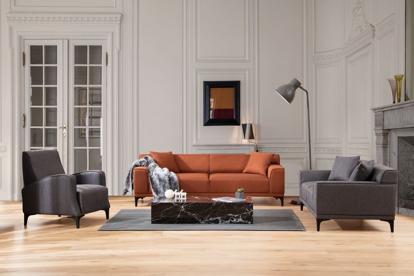 Petra 3 - Orange - 3-sæders sofa