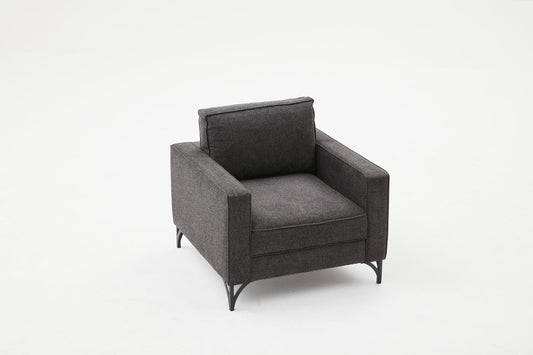 Berlin - antracit, sort - 1-sædet sofa