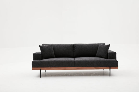 Liva - antracit - 3-sæders sofa