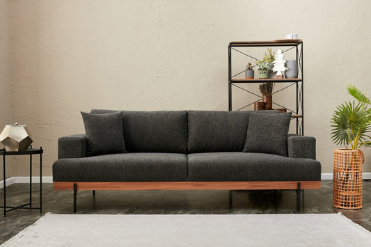 Liva - antracit - 3-sæders sofa