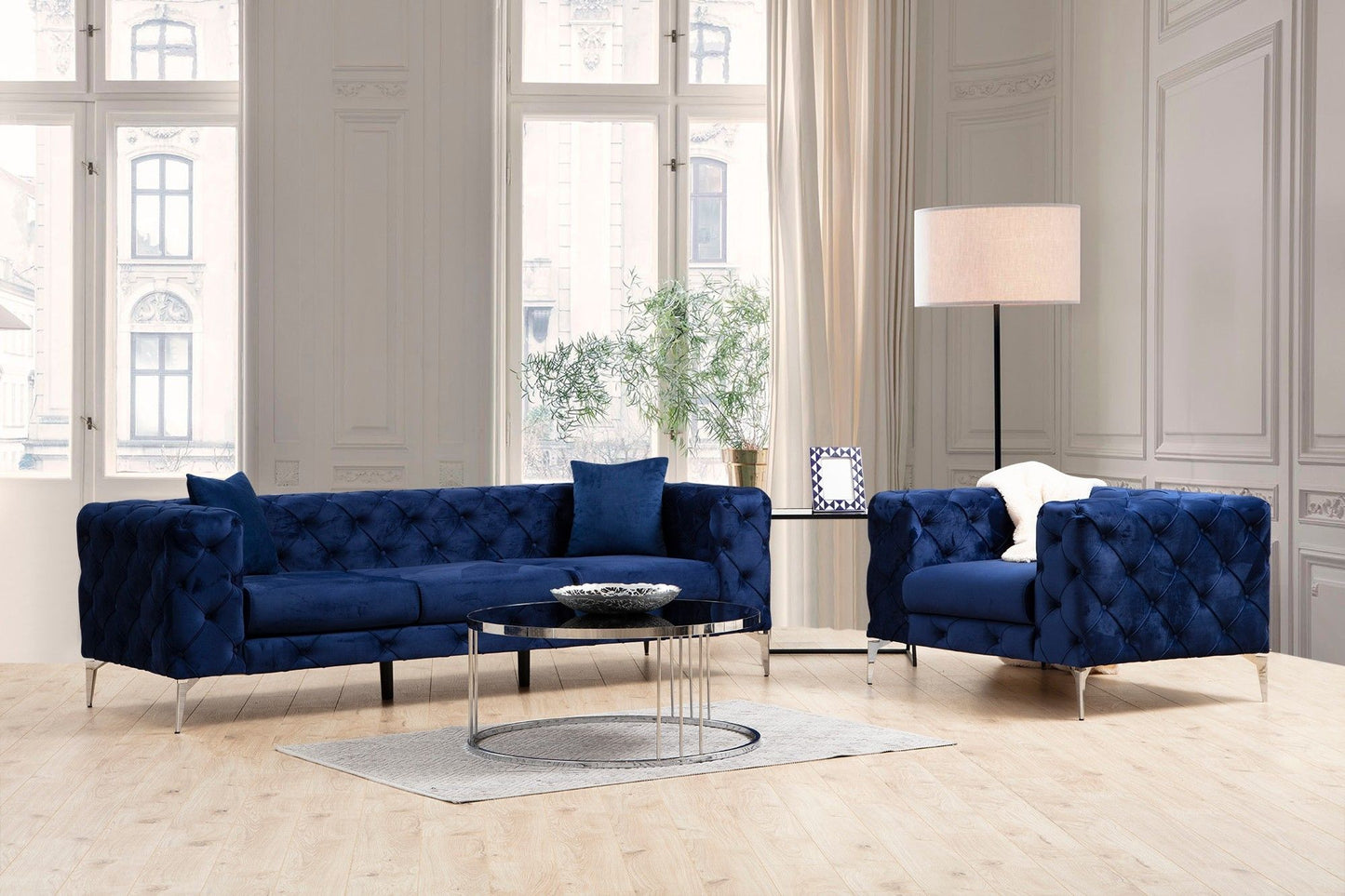 Como - Marineblå - 3-sæders sofa