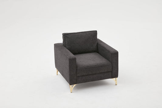 Berlin - antracit, guld - 1-sædet sofa