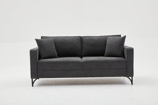 Berlin - antracit, sort - 2-sæders sofa