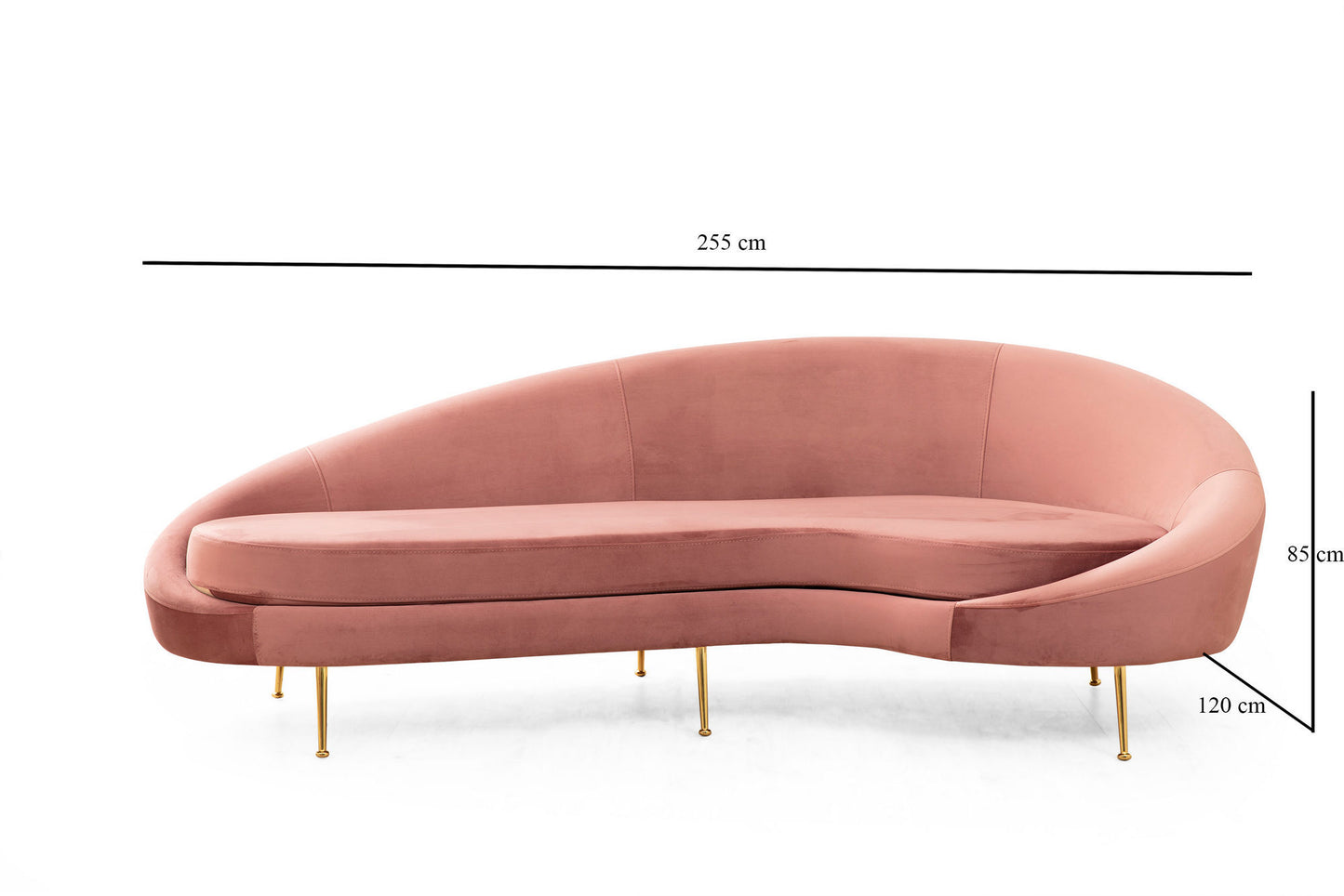 Eses Right - Pink - 3-sæders sofa
