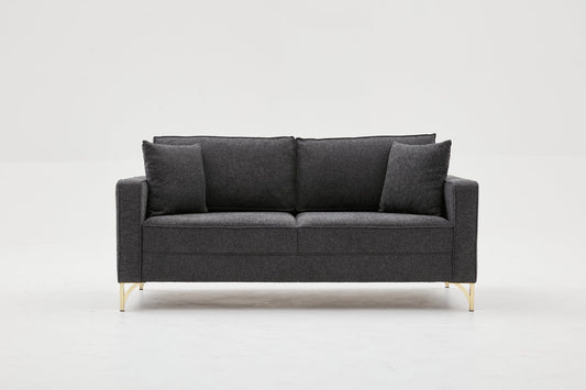Berlin - antracit, guld - 2-sæders sofa