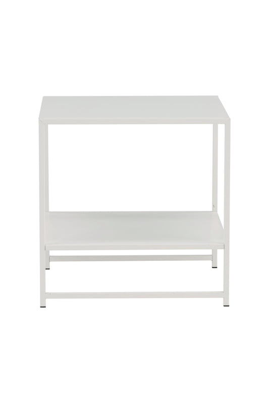 Staal - Sidebord med hylde - Hvid