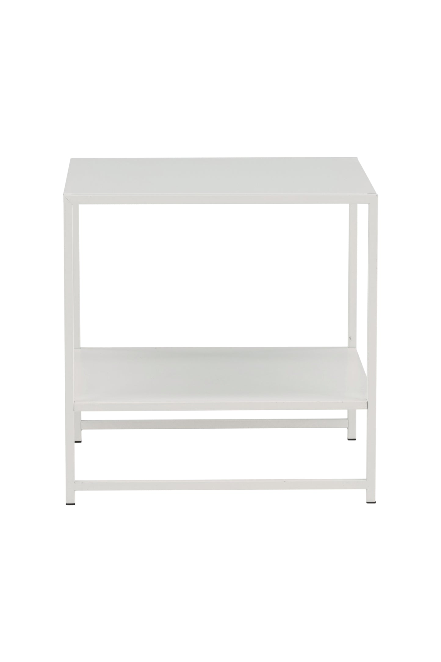 Staal - Sidebord med hylde - Hvid