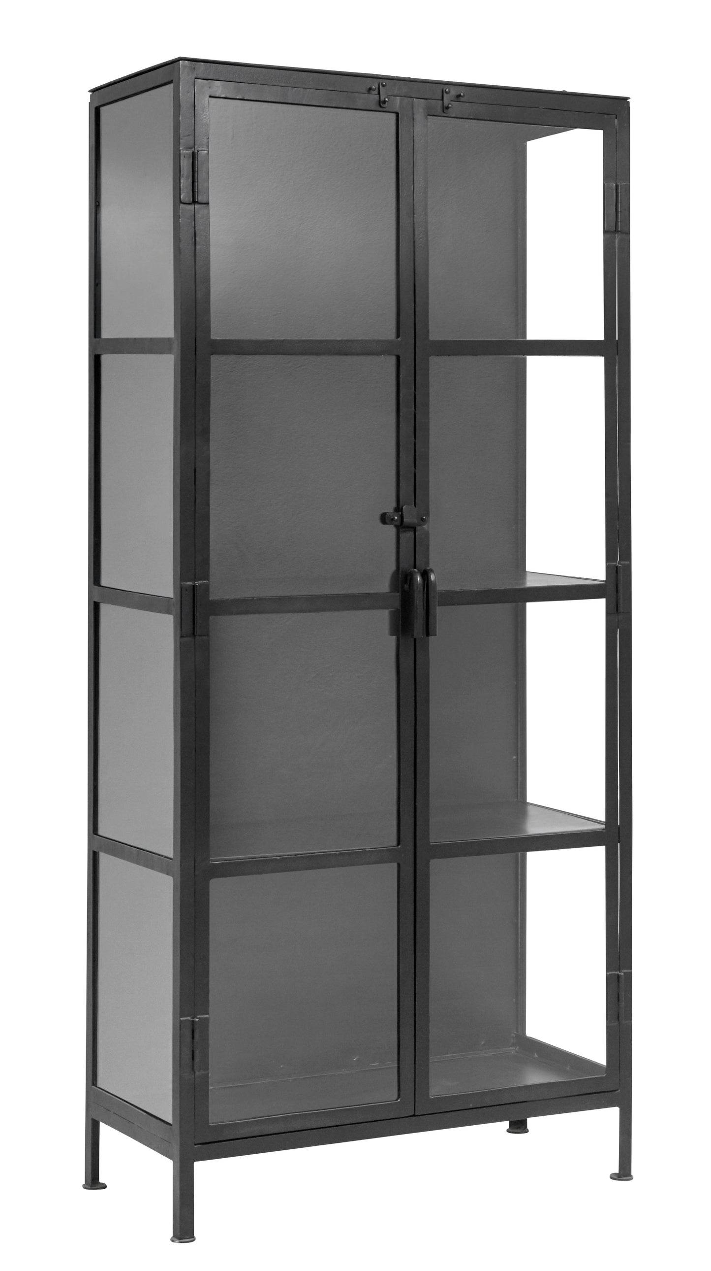 PHOENIX vitrineskab i jern - 175x80 - sort