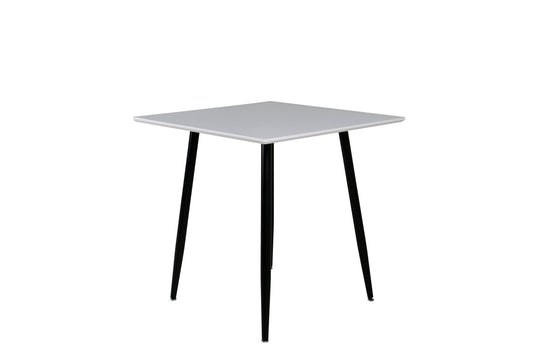 Polær spisebord 80*80 cm - Hvide / sorte ben