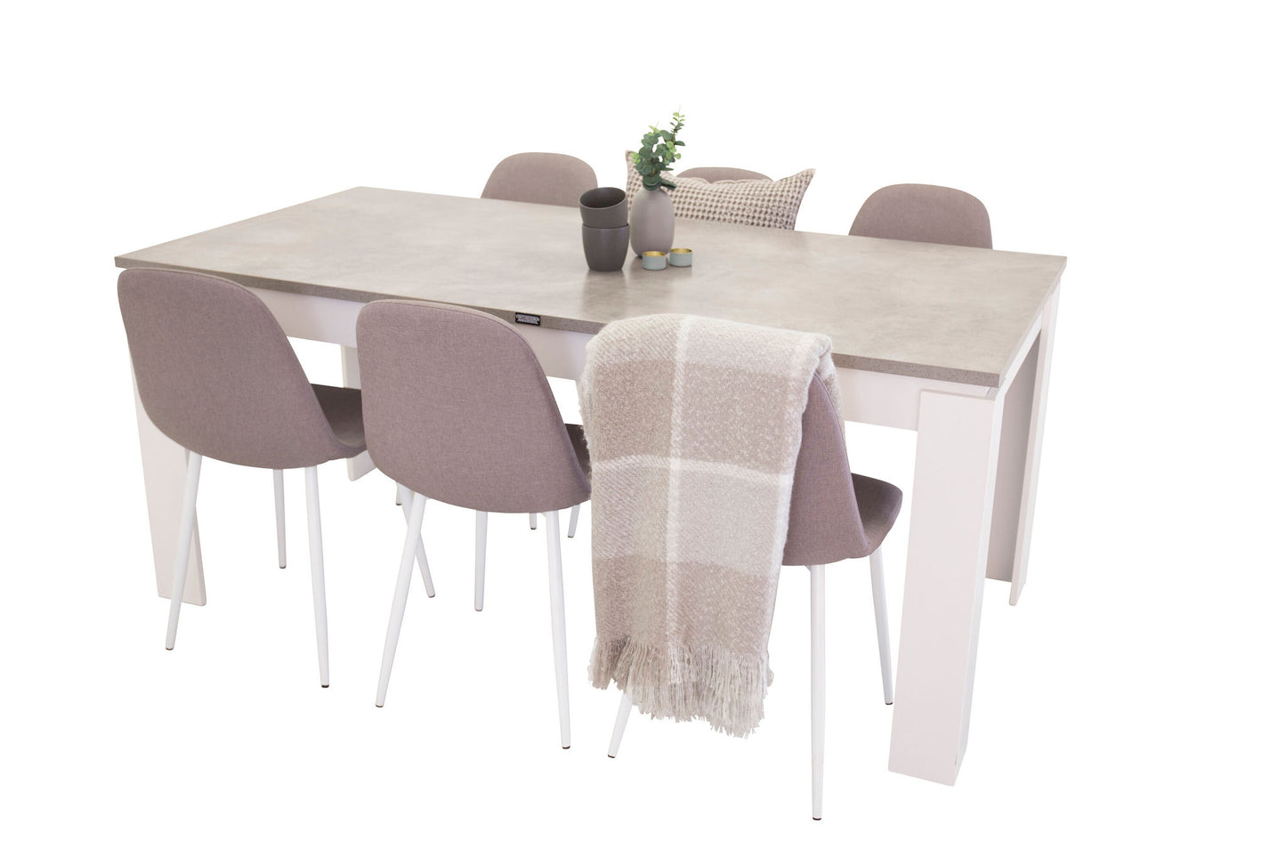 Polar spisebordsstol - Hvid / Melemgrå