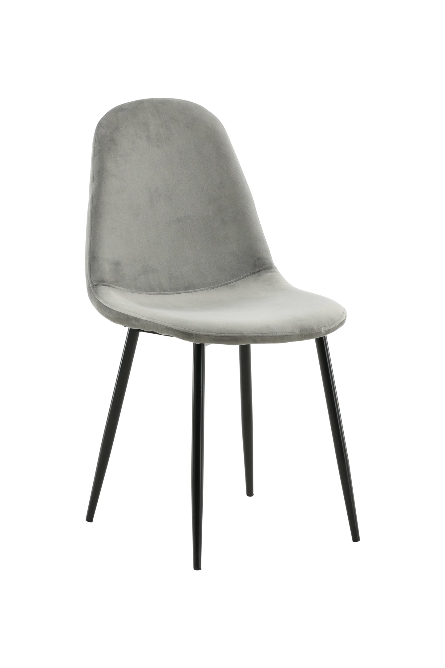 Polar Spisebordsstol - Sorte ben / Lysegrå Velour