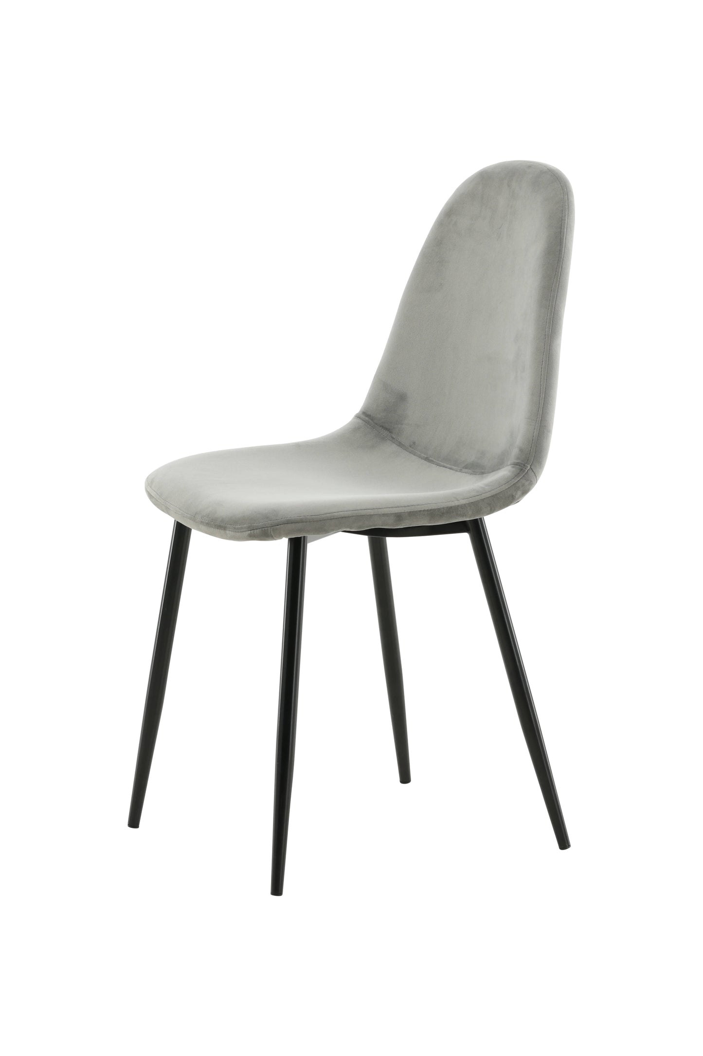Polar Spisebordsstol - Sorte ben / Lysegrå Velour