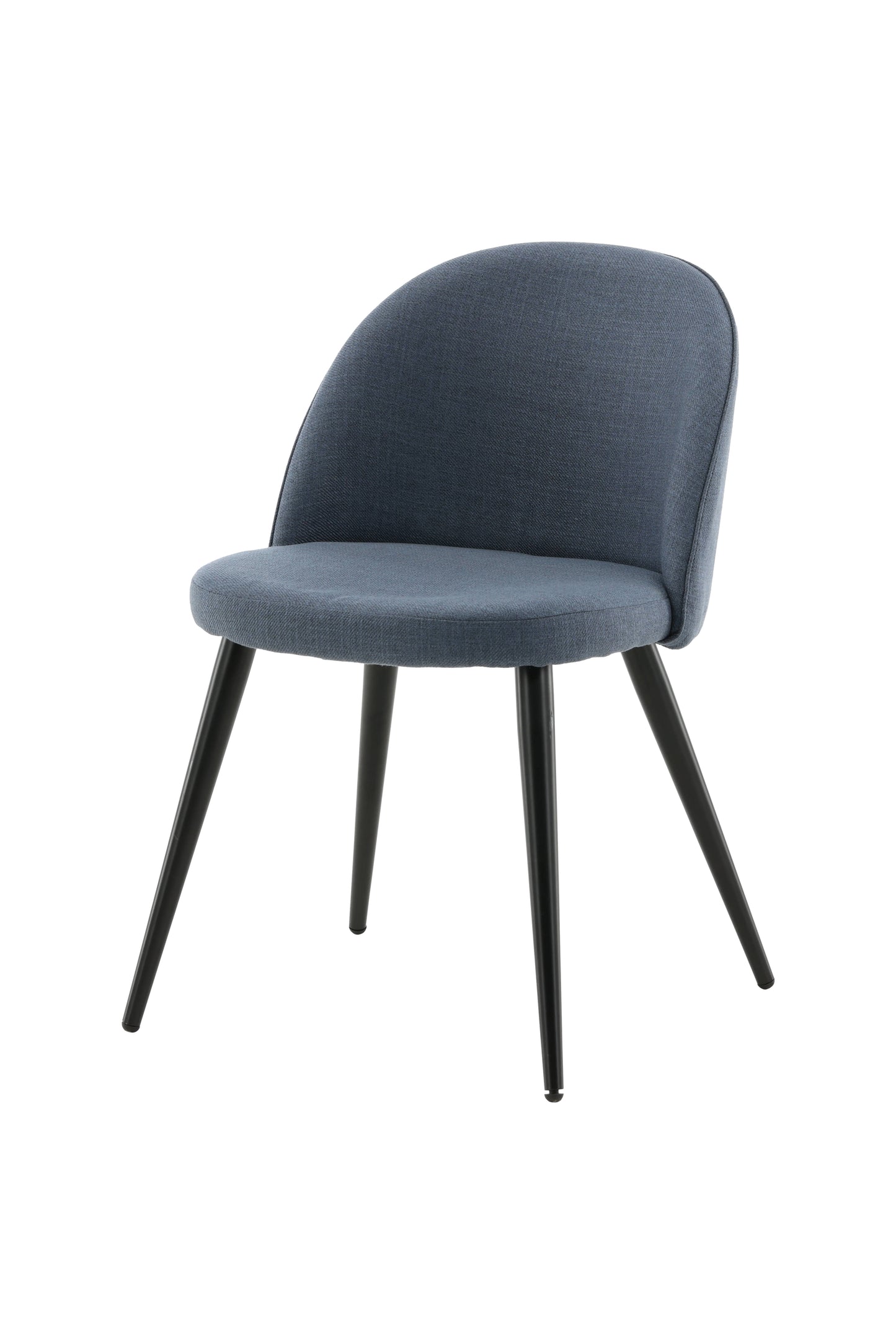 Velour Spisebordsstol - Sorte ben - Blåt stof