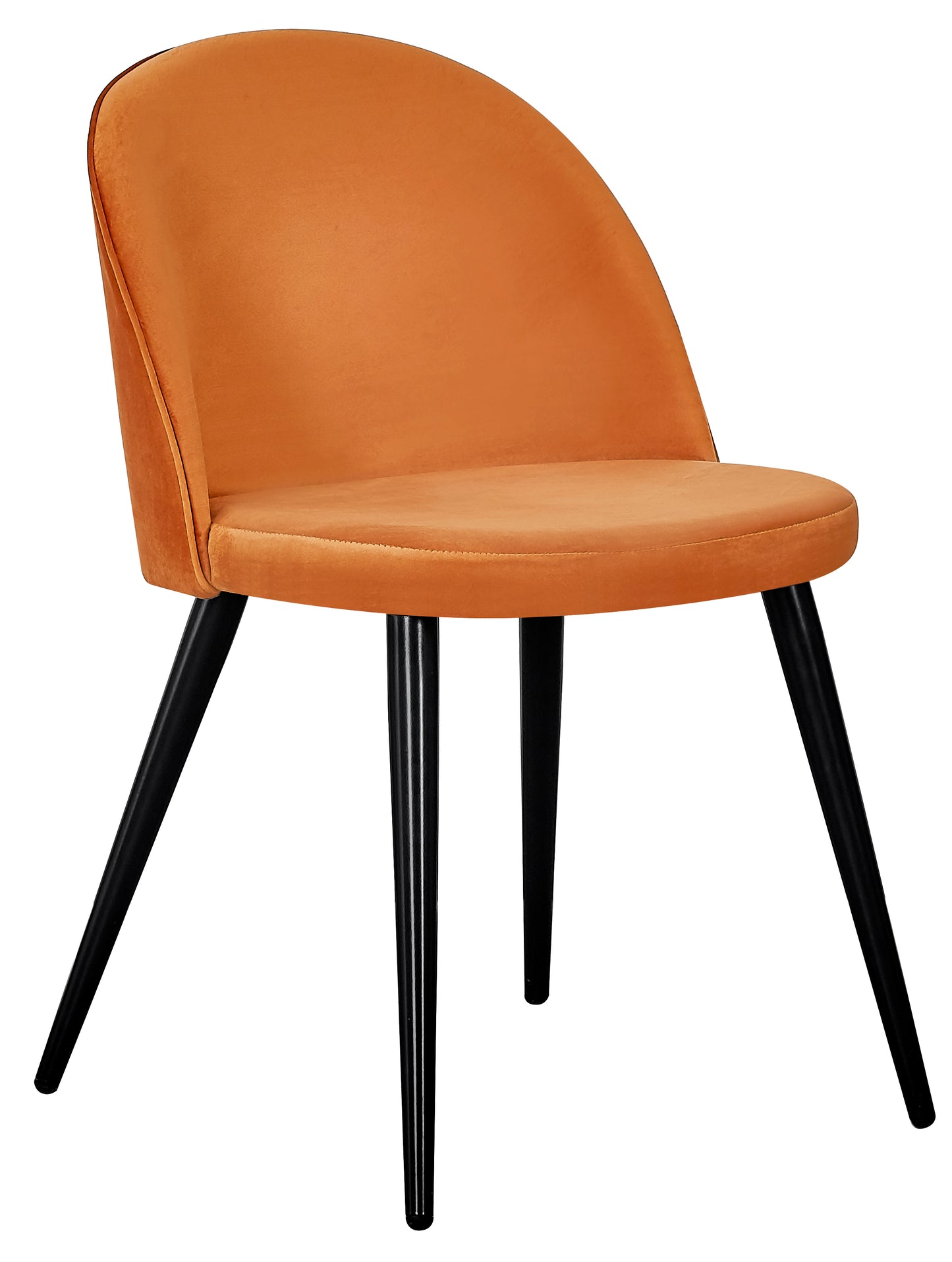 Velour Spisebordsstol - Orange / Sort