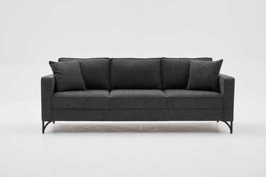 Berlin - antracit, sort - 3-sæders sofa