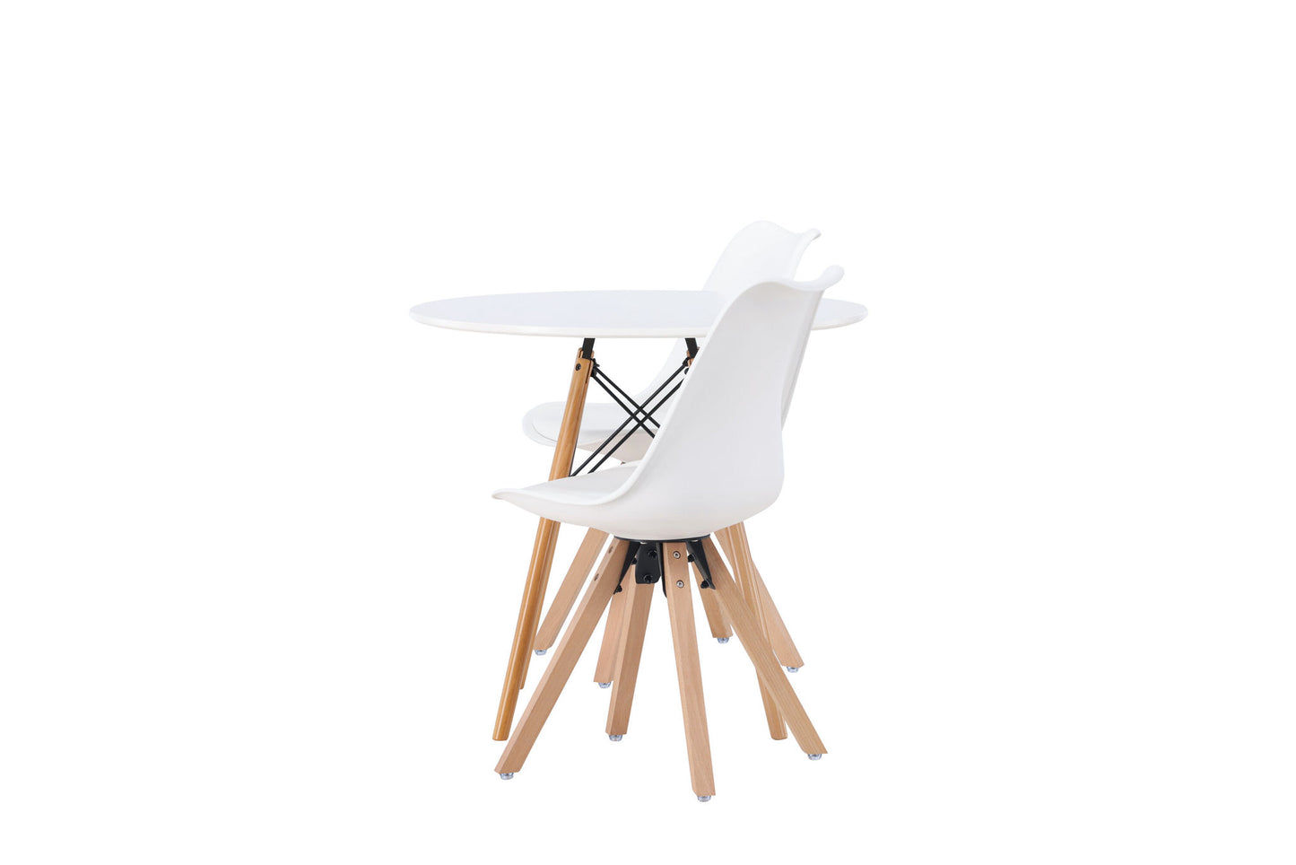 Danburi Spisebord - Woodlook / Woodlook MDF +Zeno Spisestol - Natur Woodlook / White PP _2