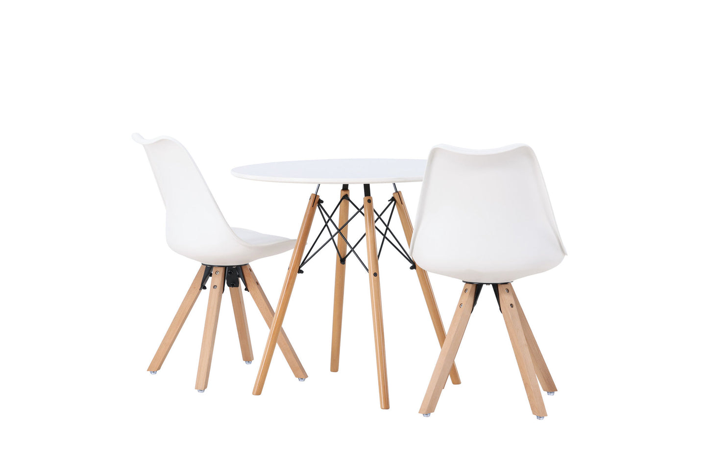 Danburi Spisebord - Woodlook / Woodlook MDF +Zeno Spisestol - Natur Woodlook / White PP _2