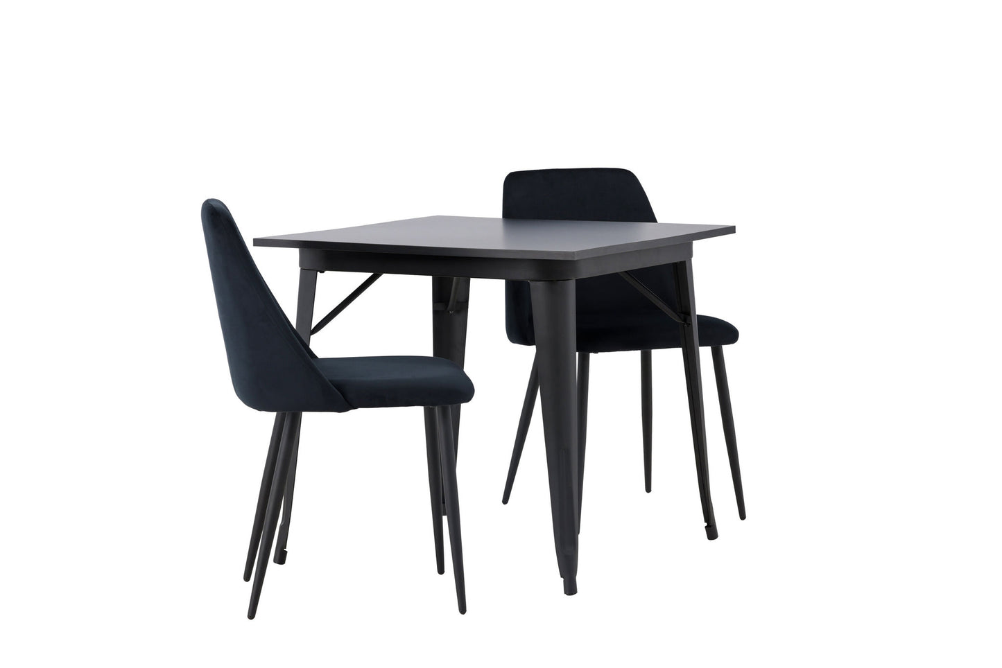 Tempe spisebord - sort / sort MDF +nat spisestol - sort / sort fløjl _2