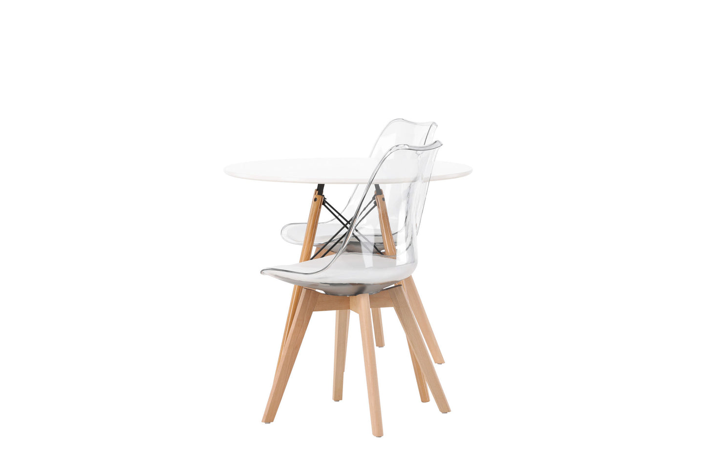 Danburi Spisebord - Woodlook / Woodlook MDF +Edvin Spisestol - Natur / kæledyr (sædehude hvid) kæledyrsoverflade, sæde med sædvanlig svamp _2