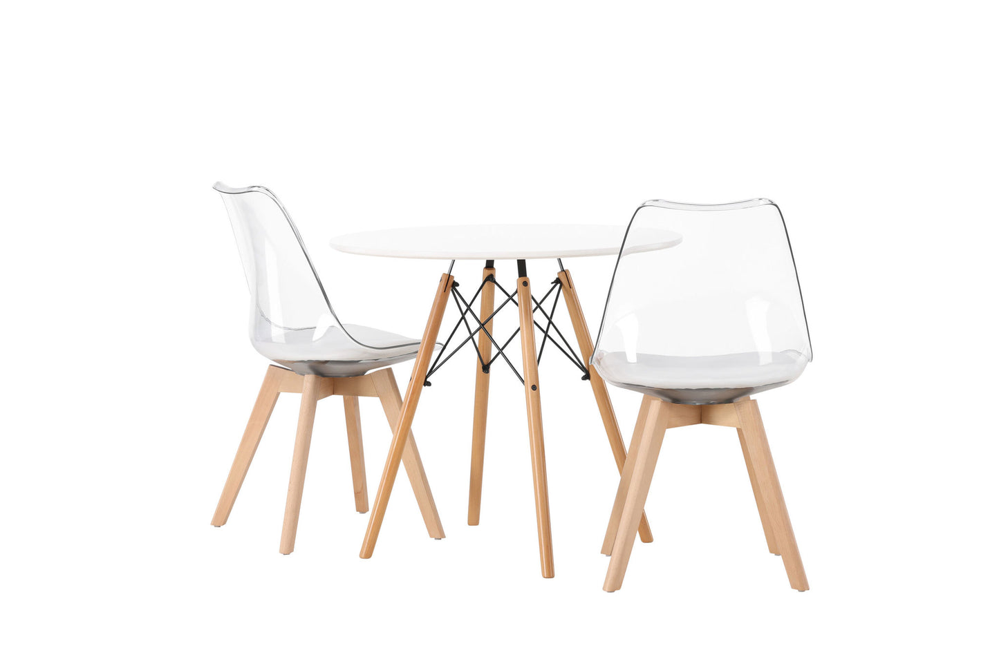 Danburi Spisebord - Woodlook / Woodlook MDF +Edvin Spisestol - Natur / kæledyr (sædehude hvid) kæledyrsoverflade, sæde med sædvanlig svamp _2