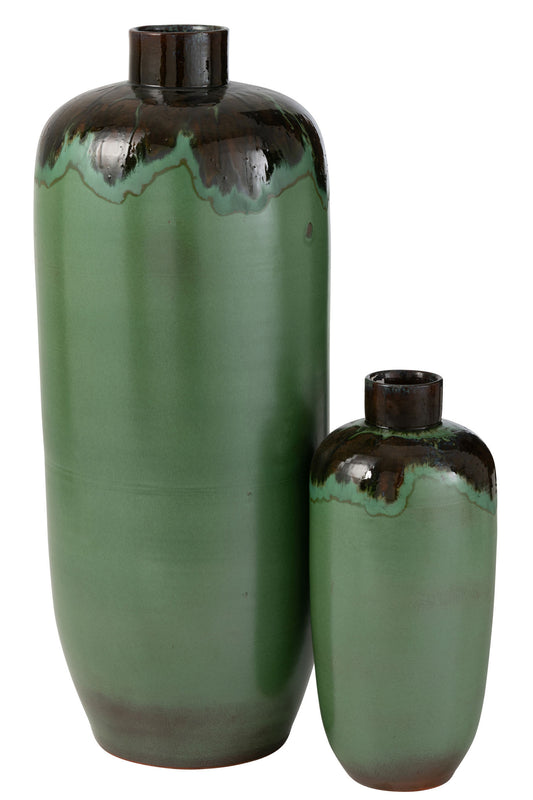 Vase aline keramisk grøn stor