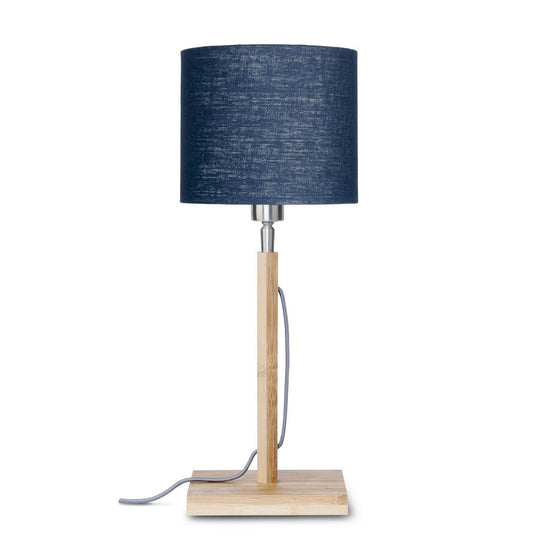 Bordlampe Fuji bambus 1815, hør blå denim