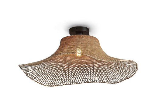 Loftslampe Ibiza bambus bølget dia.65xh.20cm natur. L
