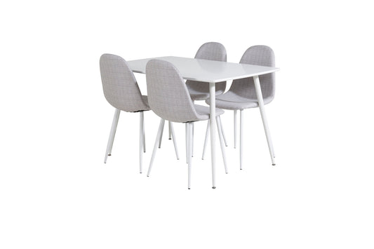 Polar Spisebord 120 cm - Hvid Hvid+ Polar Spisebordsstol - Hvide ben - Lys