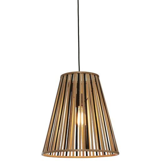 Hængelampe Merapi bambus/tilspidset 40xh.42cm sort/natur. L