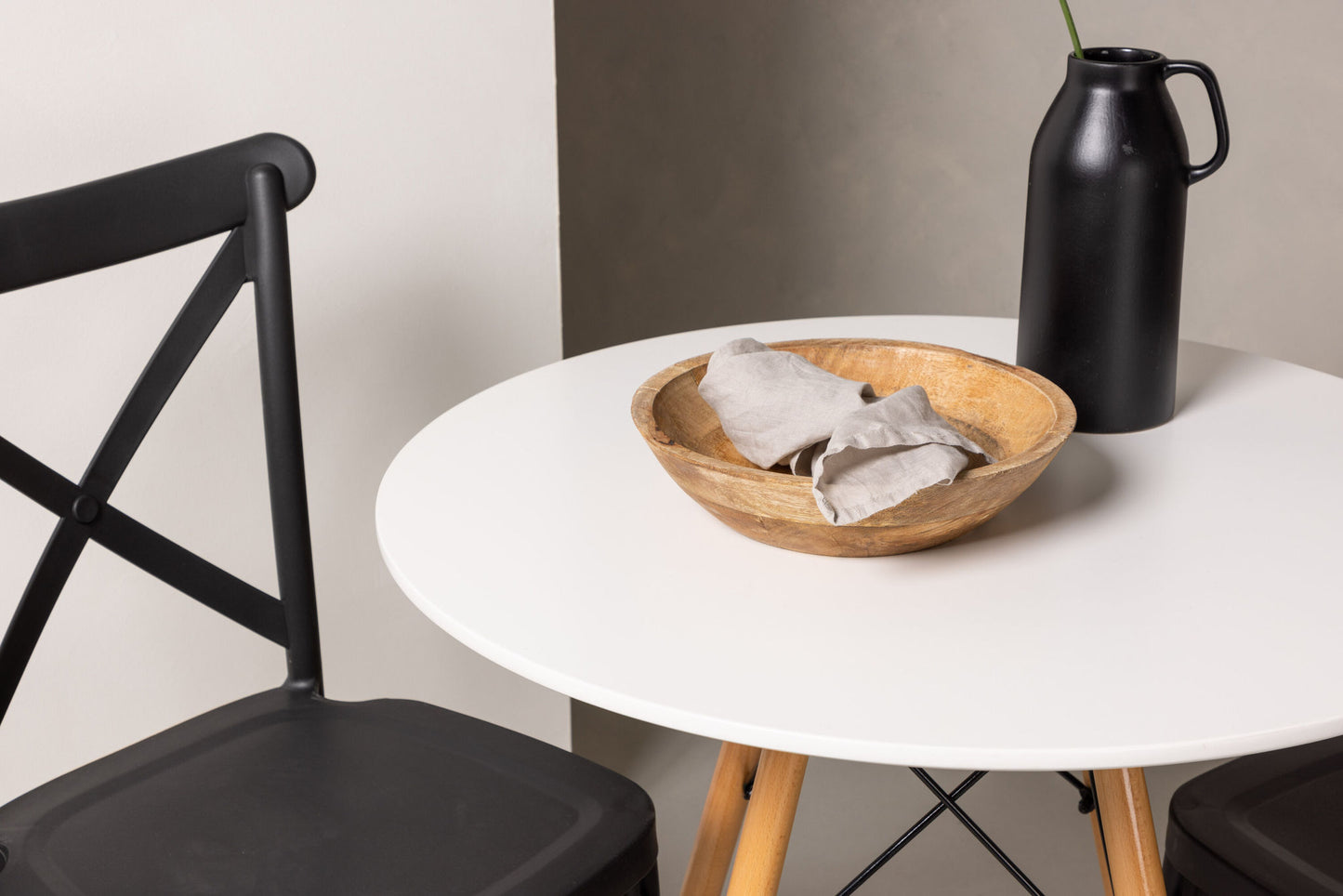 Danburi - Spisebord, Trælook / Trælook MDF +Crosett Spisebordsstol - Matsort / Matsort Plast