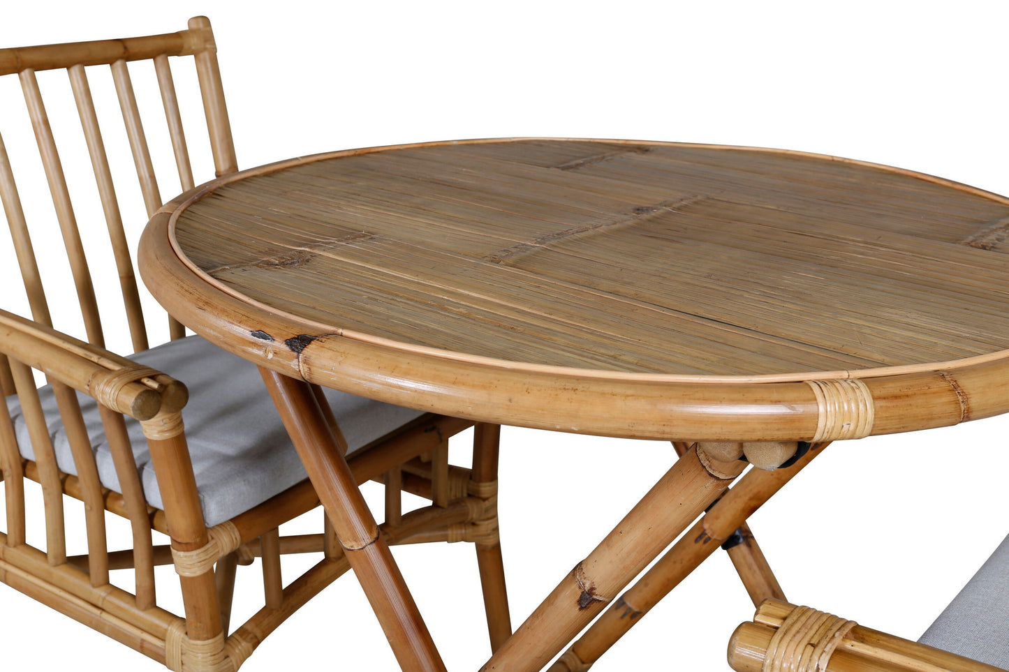 Cane - Cafébord ø80cm - Bambus+Cane - Lænestol