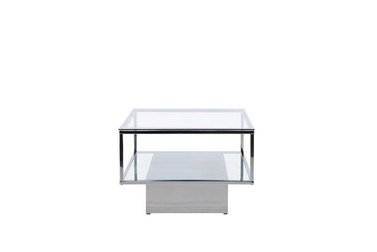 Maglehem - Sofabord - Sølv Krom / Klar glas