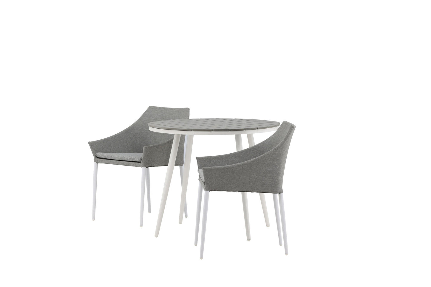 Break - Spisebord, Rundt - Hvid / Grå - Alu / Nonwood - 90ø Spoga - Spisebordsstol - Hvid / Grå