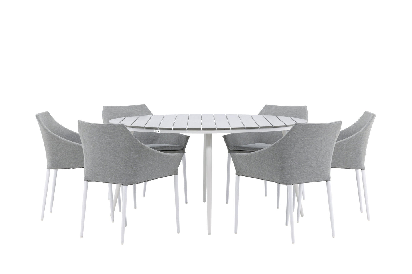 Break - Spisebord, Rundt - Hvid / Grå - Alu / Nonwood - 150ø Spoga - Spisebordsstol - Hvid / Grå