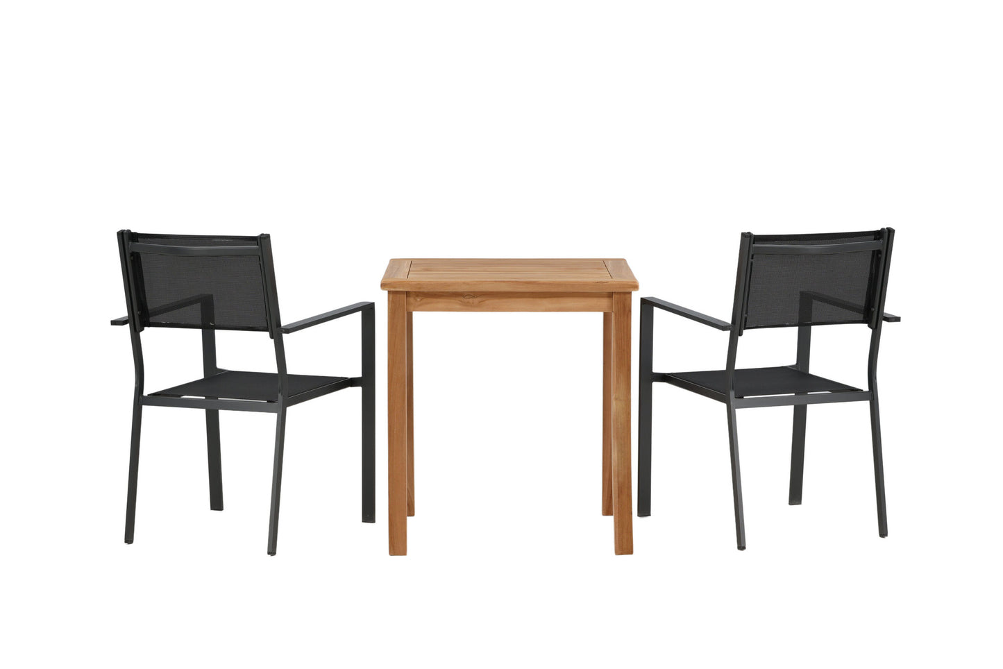Kenya - Spisebord, Natur - Teak - 70*70cm Copacabana Stabelbar stol - Sort