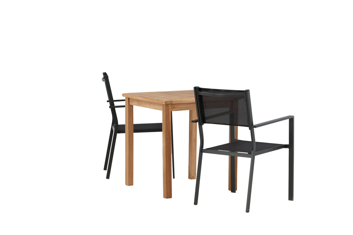Kenya - Spisebord, Natur - Teak - 70*70cm Copacabana Stabelbar stol - Sort