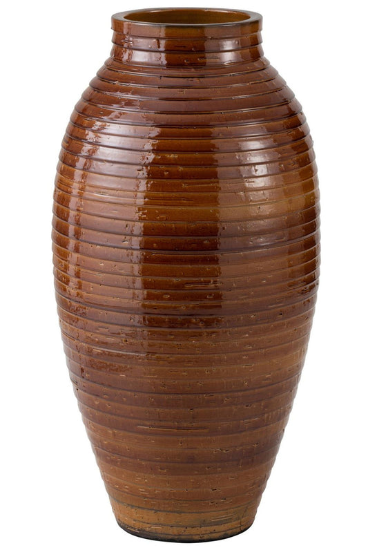 Vase etnic ceramic brun large