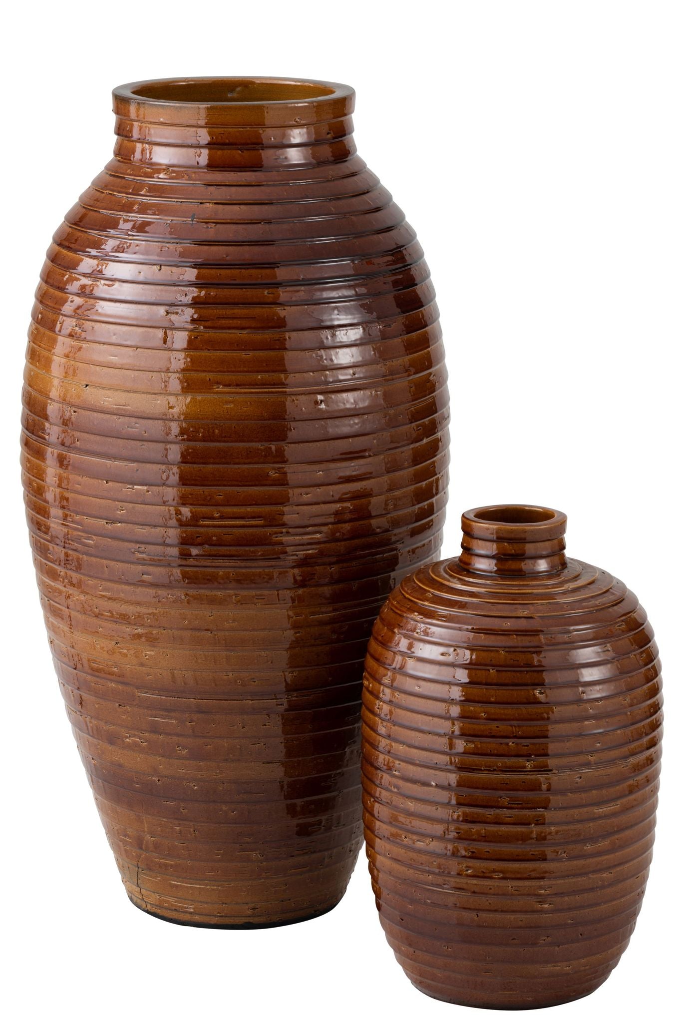 Vase etnic ceramic brun large