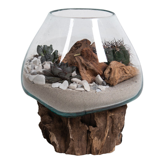 San Marino Waterdrop - Vanddråbe i glas med træfod h15-20 cm