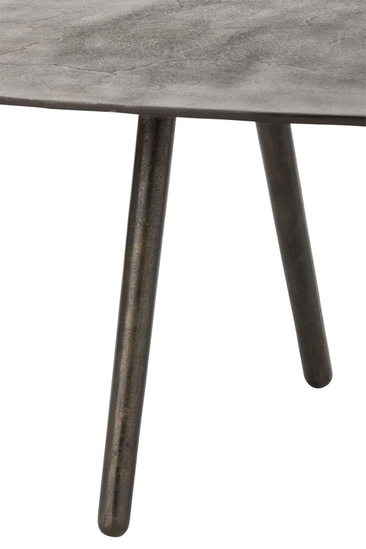 Soffbord drop aluminium/jern sort stor