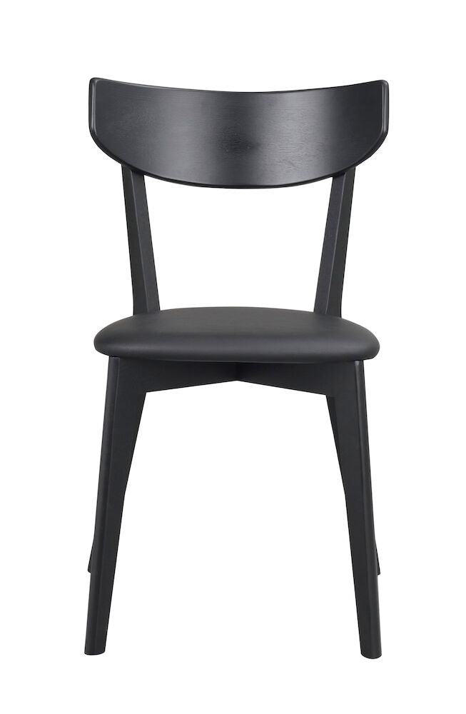 Rowico | Ami stol svartbetsad ask. svart konstläder Default Title