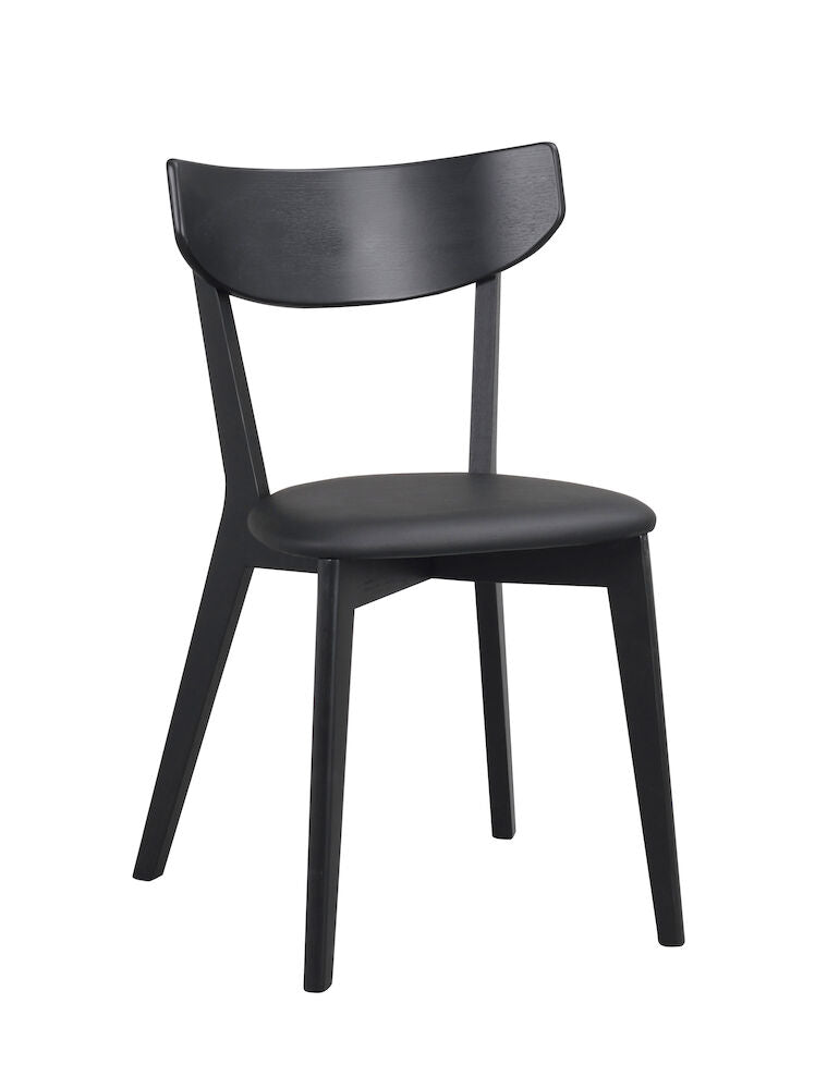 Rowico | Ami stol svartbetsad ask. svart konstläder Default Title